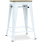 Industrialny stołek barowy - drewno i stal - 61cm - Stylix