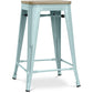 Industrialny stołek barowy - drewno i stal - 61cm - Stylix