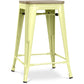 Industrialny stołek barowy - drewno i stal - 61cm - Stylix