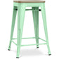 Industrialny stołek barowy - drewno i stal - 61cm - Stylix