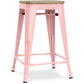 Industrialny stołek barowy - drewno i stal - 61cm - Stylix
