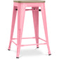 Industrialny stołek barowy - drewno i stal - 61cm - Stylix