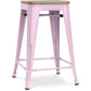 Industrialny stołek barowy - drewno i stal - 61cm - Stylix