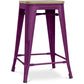 Industrialny stołek barowy - drewno i stal - 61cm - Stylix