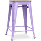 Industrialny stołek barowy - drewno i stal - 61cm - Stylix