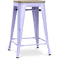 Industrialny stołek barowy - drewno i stal - 61cm - Stylix