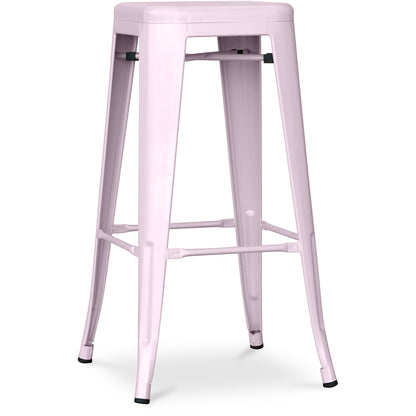Industrialny stołek barowy - matowa stal - 76cm - Stylix