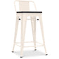 Industrial design bar stool with backrest - Wood and steel - 60 cm - Stylix