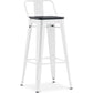 Bar stool with backrest - Industrial design - Wood and steel - 76cm - Stylix