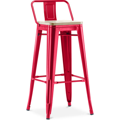 Barhocker mit Rückenlehne - Industriedesign - 76 cm - Stylix