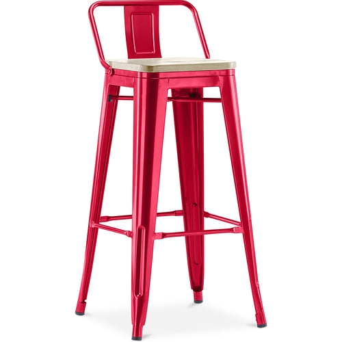 Tabouret de bar avec dossier - design industriel - 76 cm - Stylix