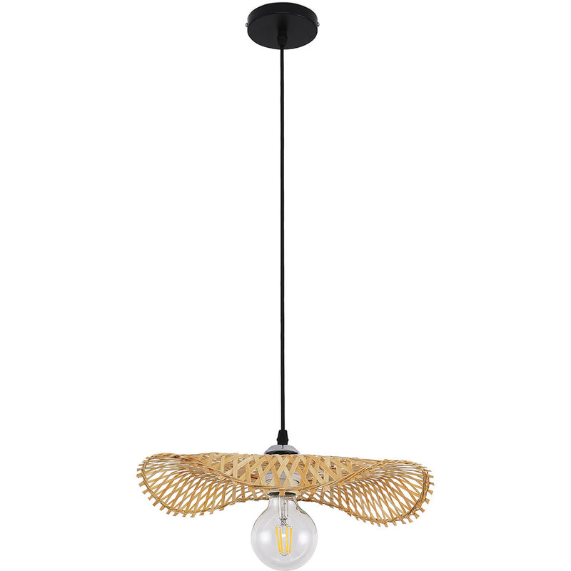 Lustre de plafond en bambou - Suspension de style Boho Bali - Noila