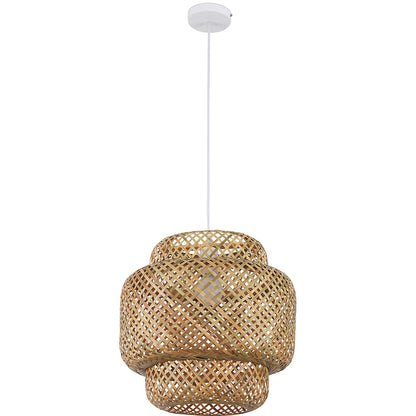 Lampa sufitowa z bambusa - Lampa wisząca w stylu Boho Bali - Kamon