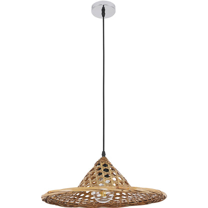 Lampa sufitowa z bambusa - Lampa wisząca w stylu Boho Bali - Flora