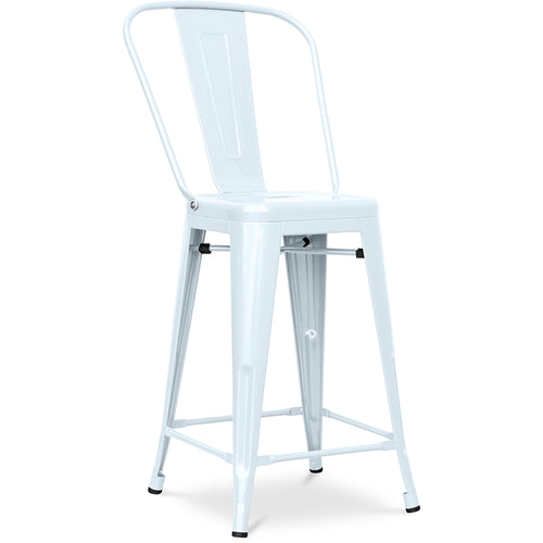 Taboret barowy z oparciem - design industrialny - 60cm - Stylix