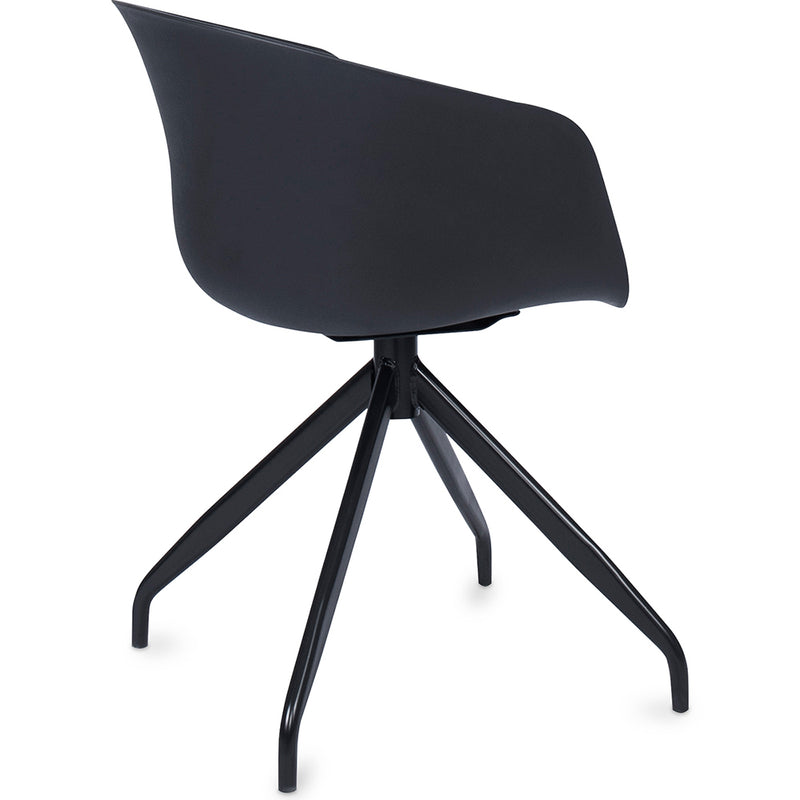 Upholstered Office Chair with Armrests - Black Design Desk Chair - Jodie - Joan