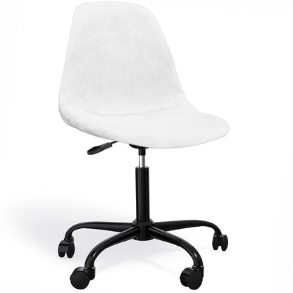 Silla de oficina giratoria con ruedas - Tapizado de terciopelo - Patas de acero negro - Denisse