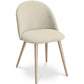 Dining Chair Upholstered in Fabric - Scandinavian Style Solid Natural Wood Style Legs- Evelyne