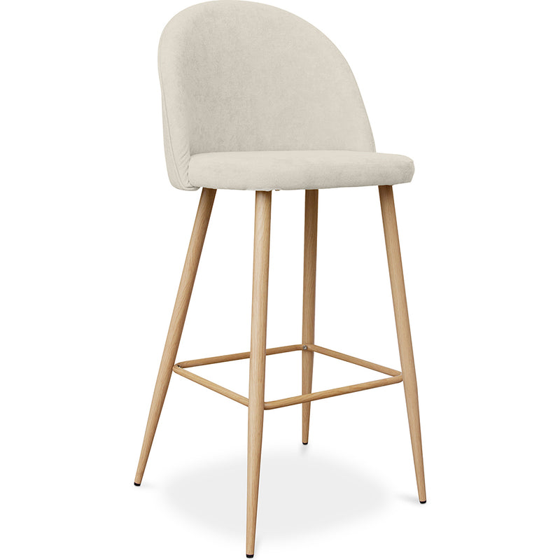 Tabouret tapissé en tissu - design scandinave - 73cm - Evelyne
