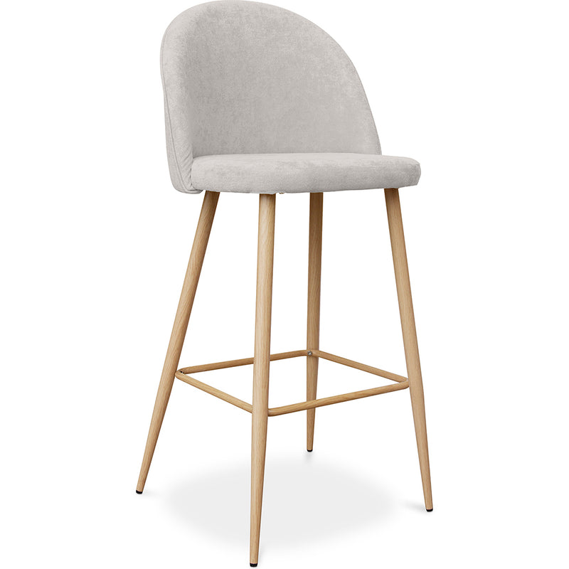 Tabouret tapissé en tissu - design scandinave - 73cm - Evelyne