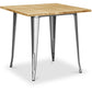Table à manger carrée industrielle - Bois et métal - Stylix