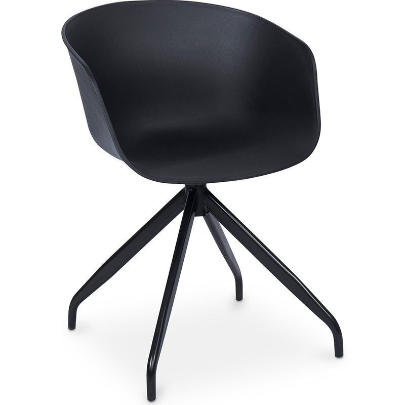 Bureaustoel met Armleuningen - Zwart Design Bureaustoel - Joan - Zwart