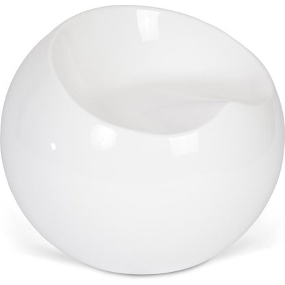 Silla Bola Moderna de Diseño Contemporáneo en ABS – Asiento Redondo Brillante para Hogar y Oficina - Circle - Blanco