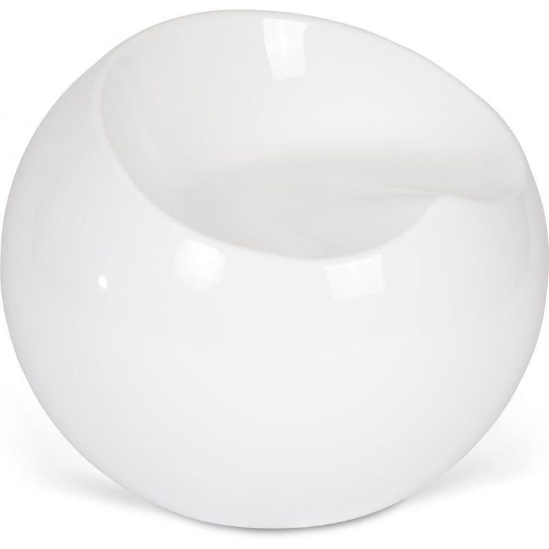 Cadeira Ball Moderna com Design Contemporâneo em ABS – Assento Redondo Brilhante para Casa e Escritório – Círculo - Branco