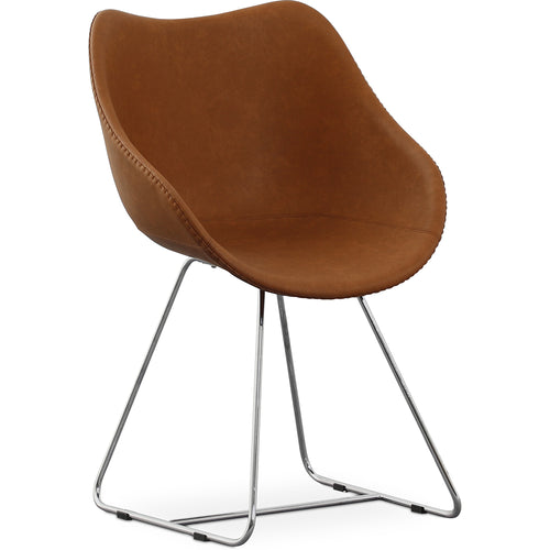Chaise de salle à manger avec accoudoirs - Simili cuir - PU - Stylix - Noir - Clun