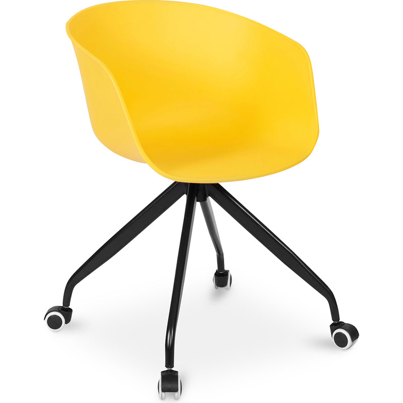 Chaise de bureau avec accoudoirs - Chaise de bureau avec roulettes - Guy - Joan