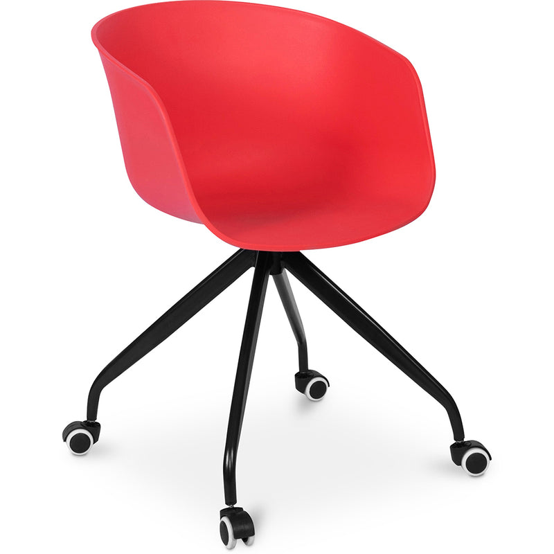Chaise de bureau avec accoudoirs - Chaise de bureau avec roulettes - Guy - Joan