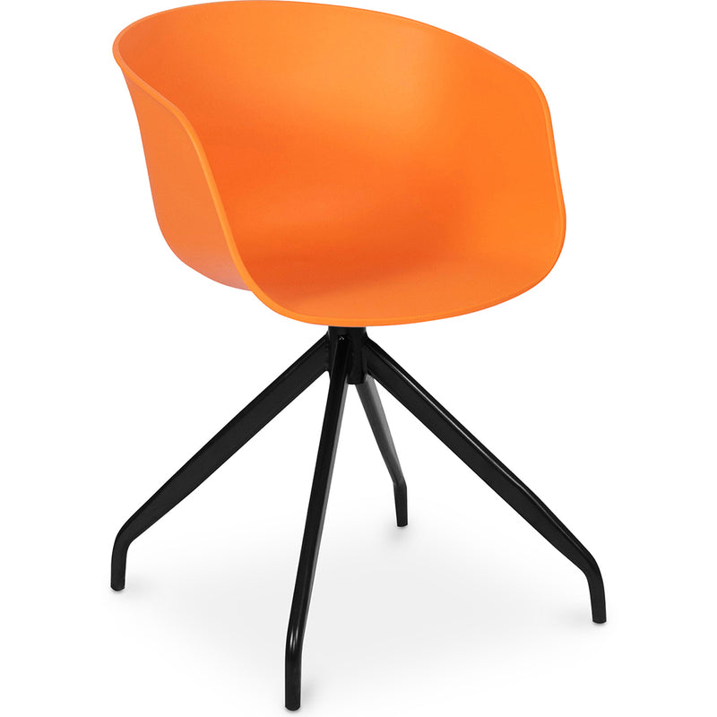 Sedia da ufficio imbottita con braccioli - Sedia da scrivania di design nera - Jodie - Joan