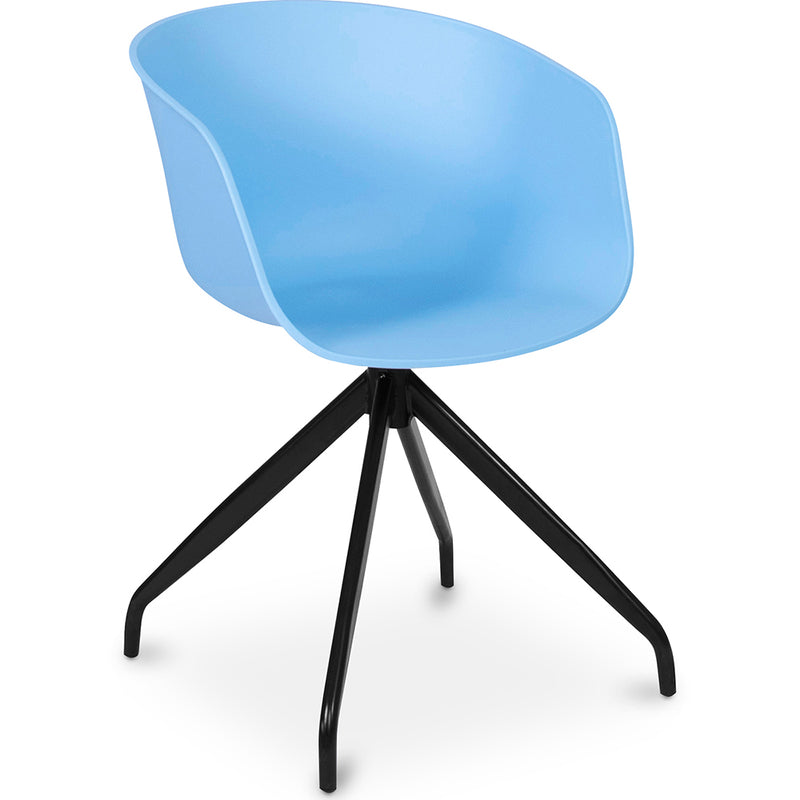 Upholstered Office Chair with Armrests - Black Design Desk Chair - Jodie - Joan