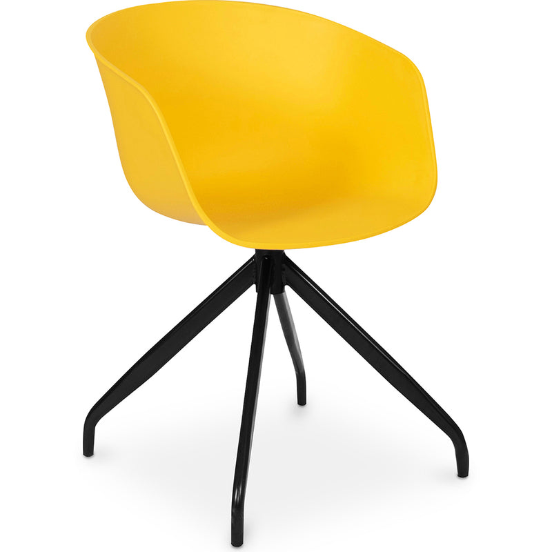 Chaise de bureau tapissée avec accoudoirs - Chaise de bureau design noire - Jodie - Joan