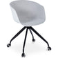 Chaise de bureau avec accoudoirs - Chaise de bureau à roulettes - Noir et blanc - Jodie