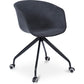 Chaise de bureau tapissée avec accoudoirs - Chaise de bureau à roulettes - Noir et blanc - Jodie