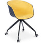 Chaise de bureau tapissée avec accoudoirs - Chaise de bureau à roulettes - Noir et blanc - Jodie
