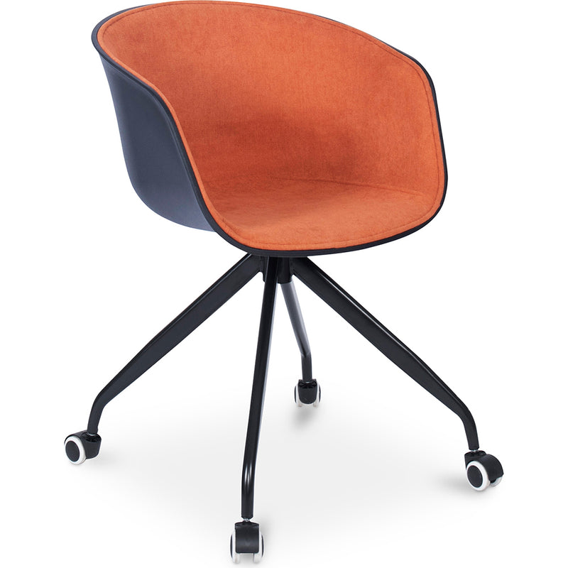 Jodie Black Padded Office Chair with Wheels