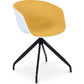 Chaise de bureau tapissée avec accoudoirs - Chaise de bureau noire et blanche - Jodie