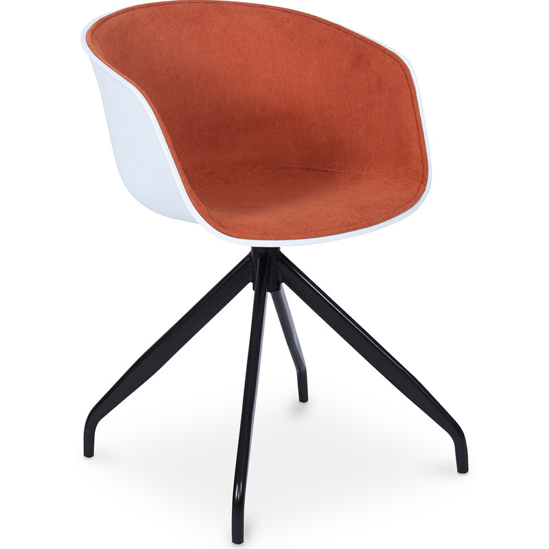 Chaise de bureau tapissée avec accoudoirs - Chaise de bureau noire et blanche - Jodie