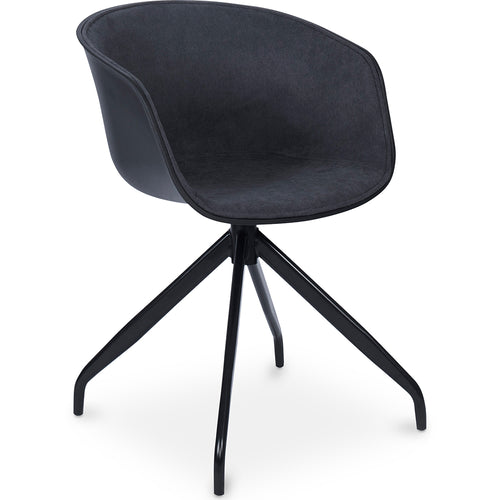Chaise de bureau avec accoudoirs - Chaise de bureau design noire - Jodie