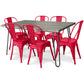 Dining Table Set - Industrial Design 150cm + Set of 6 Dining Chairs - Industrial Design - Hairpin Stylix
