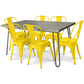 Dining Table Set - Industrial Design 150cm + Set of 6 Dining Chairs - Industrial Design - Hairpin Stylix