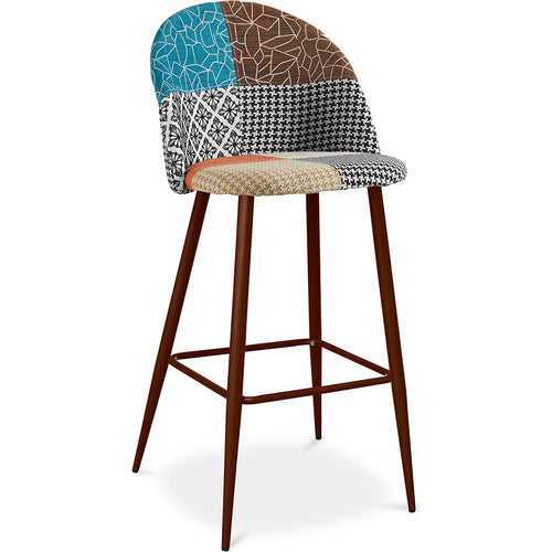 Tabouret Rembourré en Patchwork - Style Scandinave - Patty