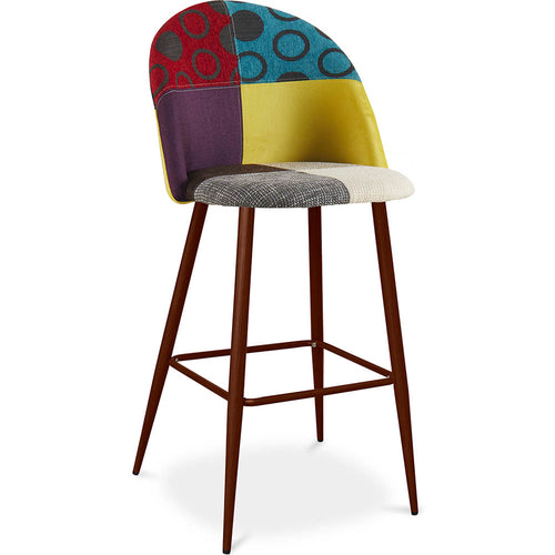 Tabouret Rembourré en Patchwork - Style Scandinave - Ray
