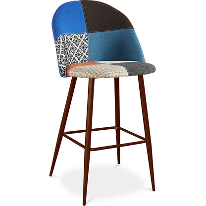 Tabouret Rembourré en Patchwork - Style Scandinave - Pixi