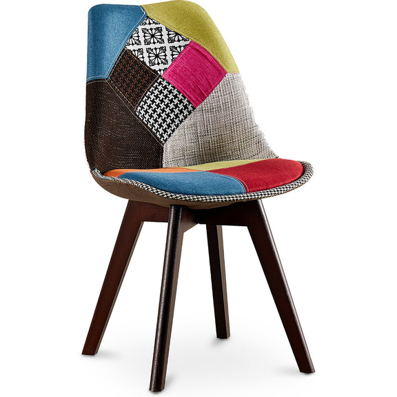 Dining Chair - Upholstered in Patchwork - Simona - Multicolour