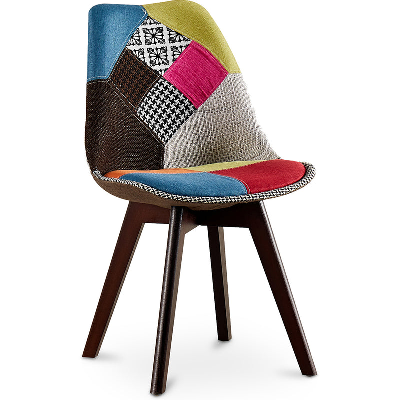 Krzesło do jadalni - tapicerowane w patchwork - Simona - Wielokolorowy