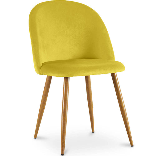 Chaise de salle à manger - Tapissée de velours - Style scandinave - Evelyne