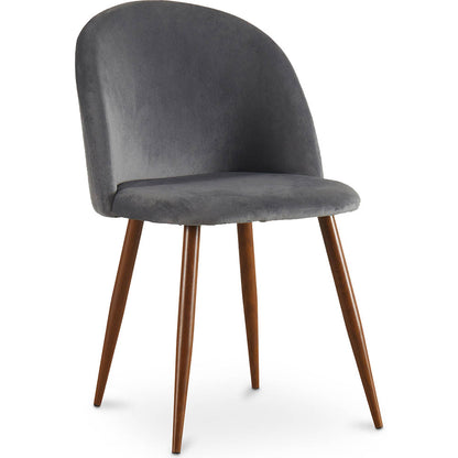 Chaise de salle à manger - Tapissée de velours - Design scandinave - Evelyne